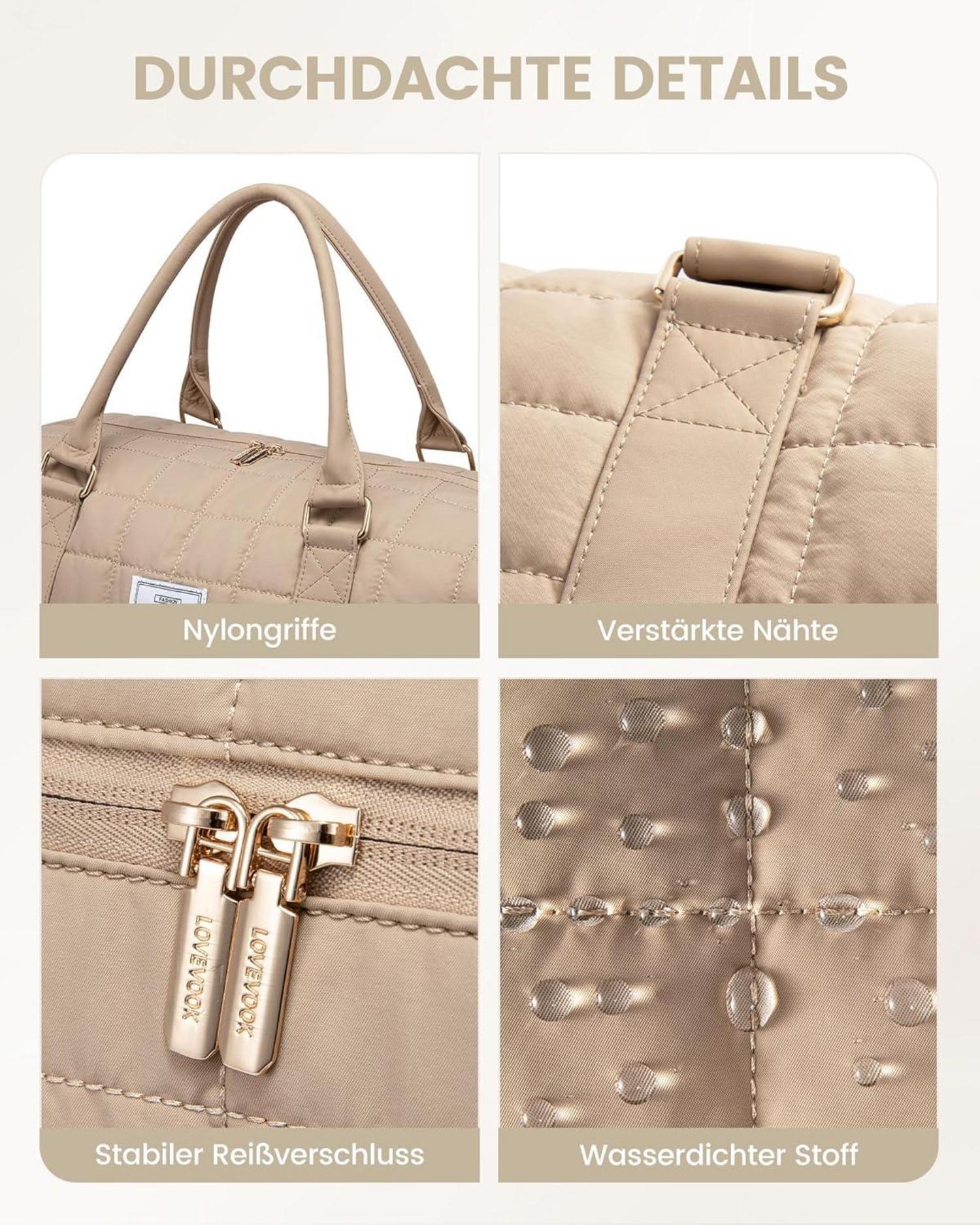 LOVEVOOK Große Reisetasche Damen Weekender Handgepäck Tasche mit Schuh- und