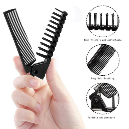 Faltbarer Kamm Doppelkopf Massage Pocket Reisebürste Mini Haarbürste