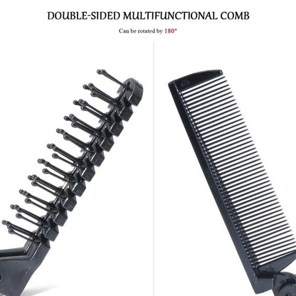 4er Set Faltbarer Kamm Tragbarer Doppelkopf Massagekamm Pocket Mini Haarbürste