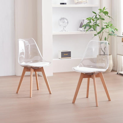 6 Esszimmerstühle Modern Transparent Weißes in Lederoptik