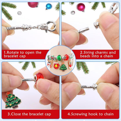 Adventskalender Kinder Mädchen 2024: Einhorn Bastelset DIY Armbänder Kit Weihnachten 5-12 Jahre