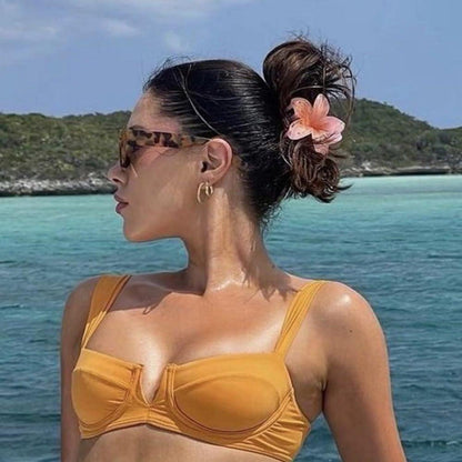 Blumen Haarklammer Set für Damen - Acryl Haarspangen 4 Stück