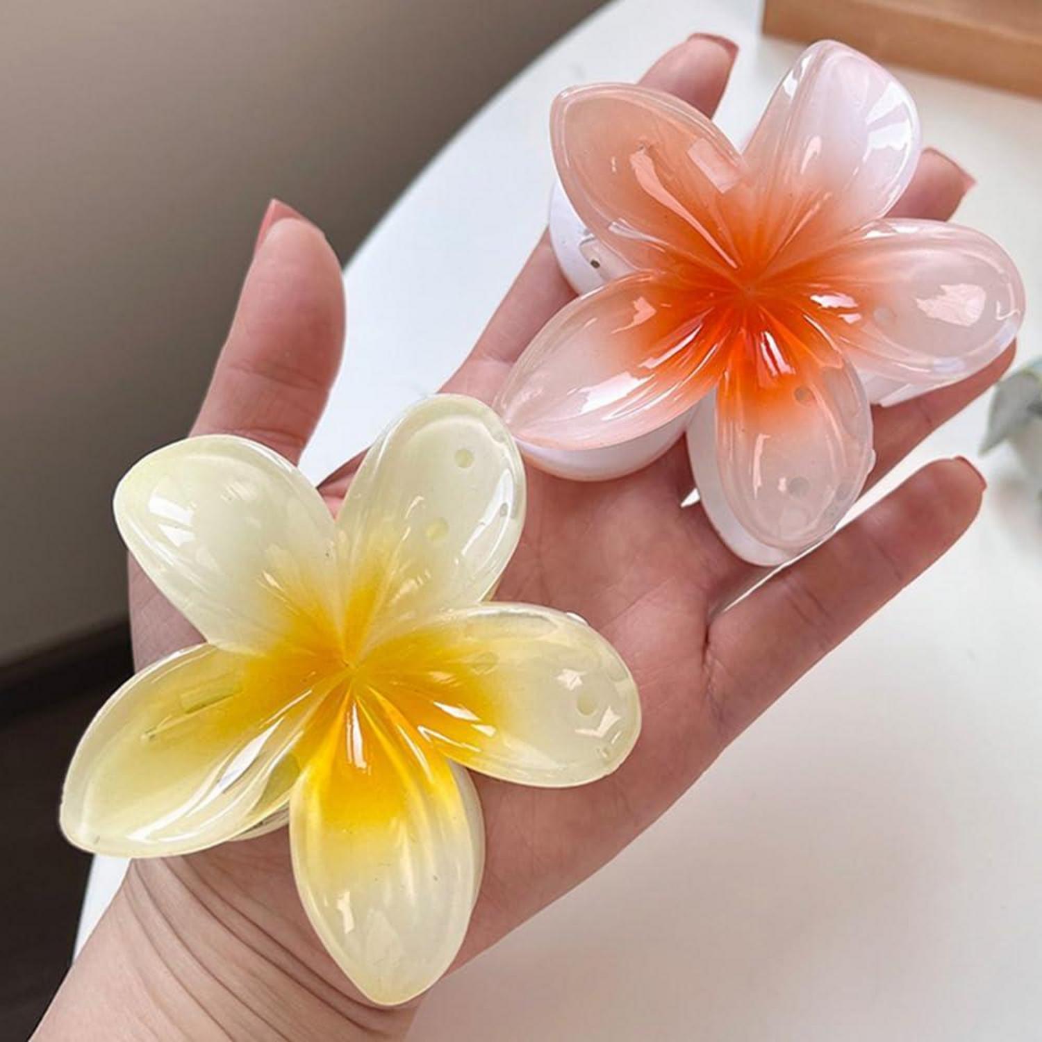 4er Set Blumen Haarklammer Acryl Haarspange Frauen Mädchen