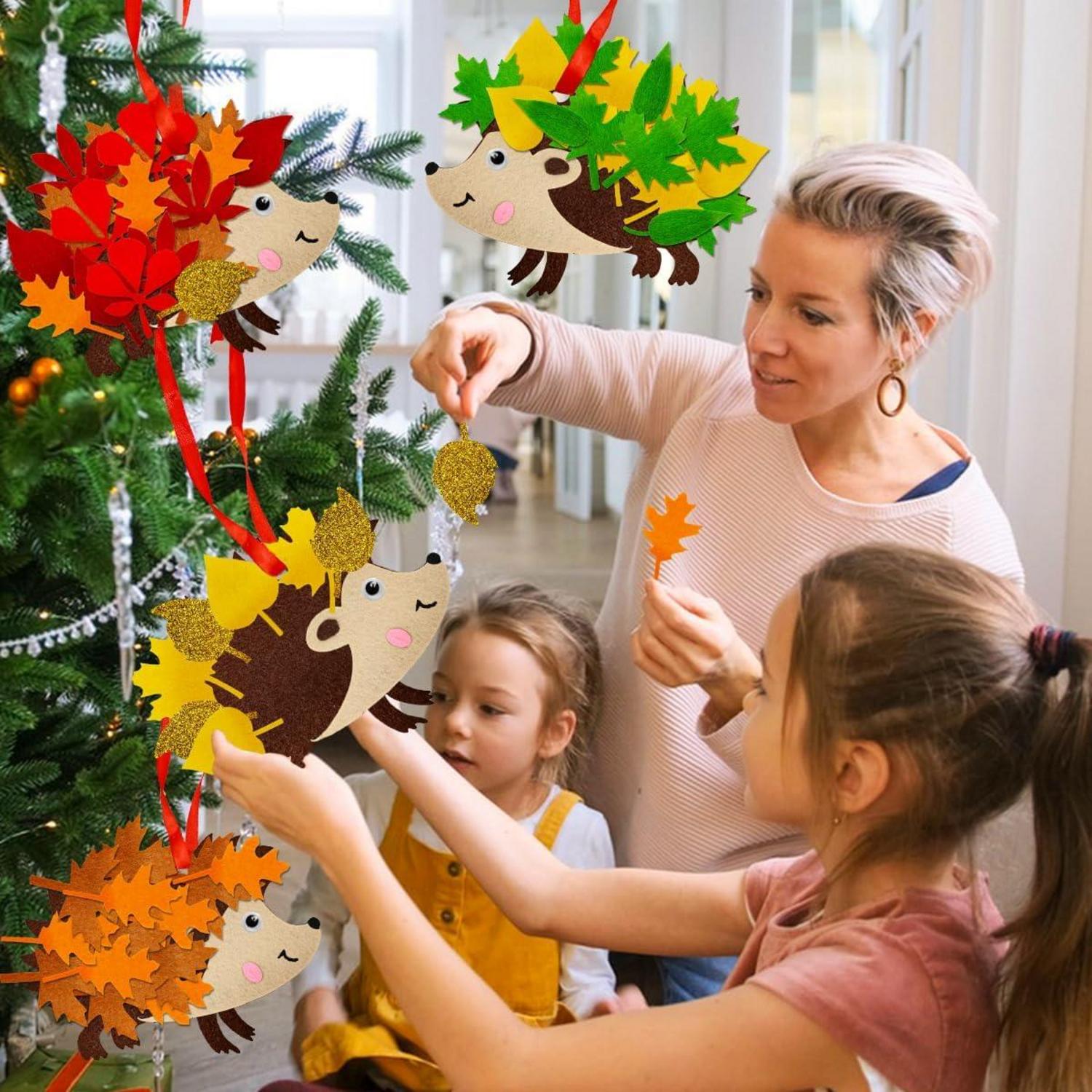 Herbst Bastelset für Kinder Igel DIY Kunsthandwerk mit Herbstdeko