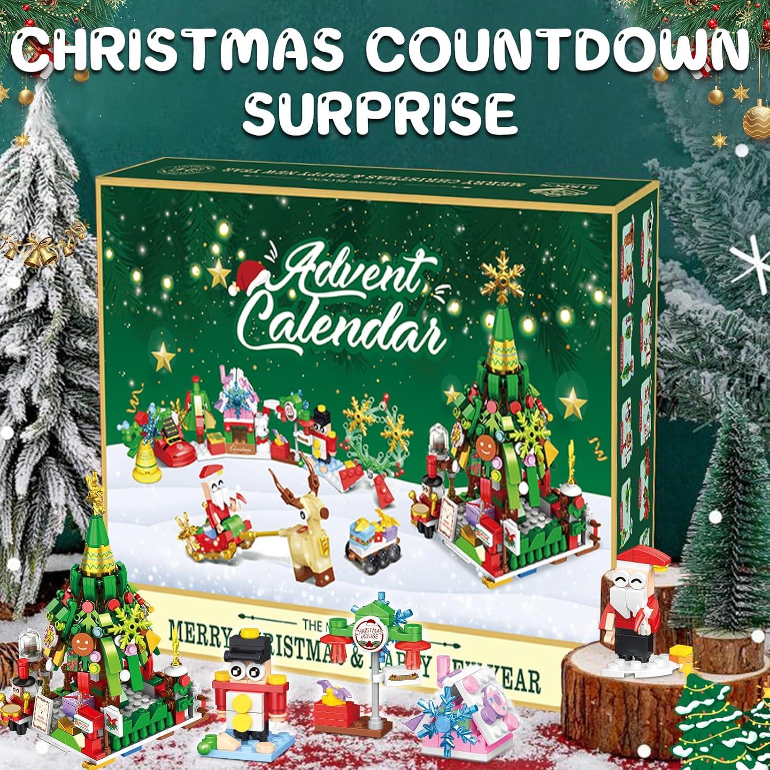 Adventskalender 2024 Kinder Bausatz 24 Bausteine Spielzeug Weihnachts