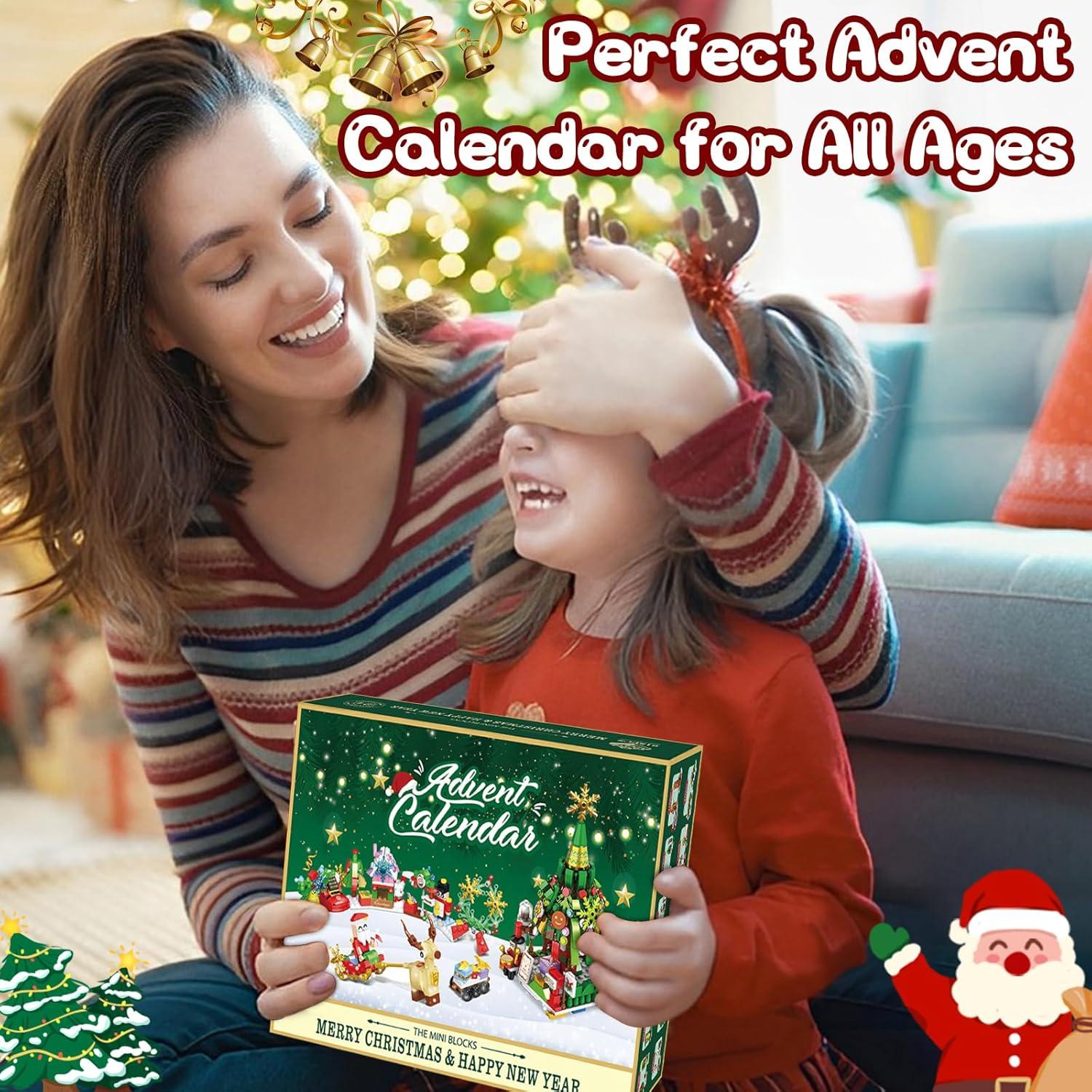 Adventskalender 2024 Weihnachts-Bausatz 24 Bausteine Blocks Kinder Jungen