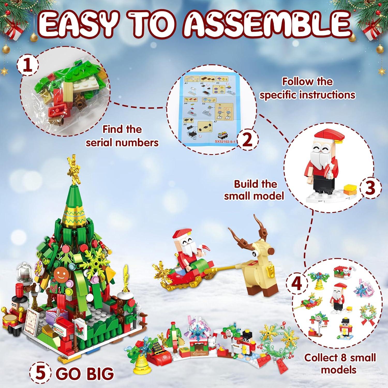Adventskalender 2024 Kinder Weihnachts Bausteine Spielzeug Countdown