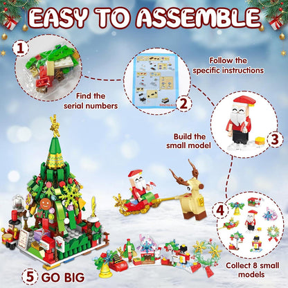 Adventskalender 2024 Kinder Weihnachts Bausteine Spielzeug Countdown