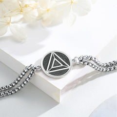 925 Sterling Silber Anonyme Alkoholiker Armband AA Symbol