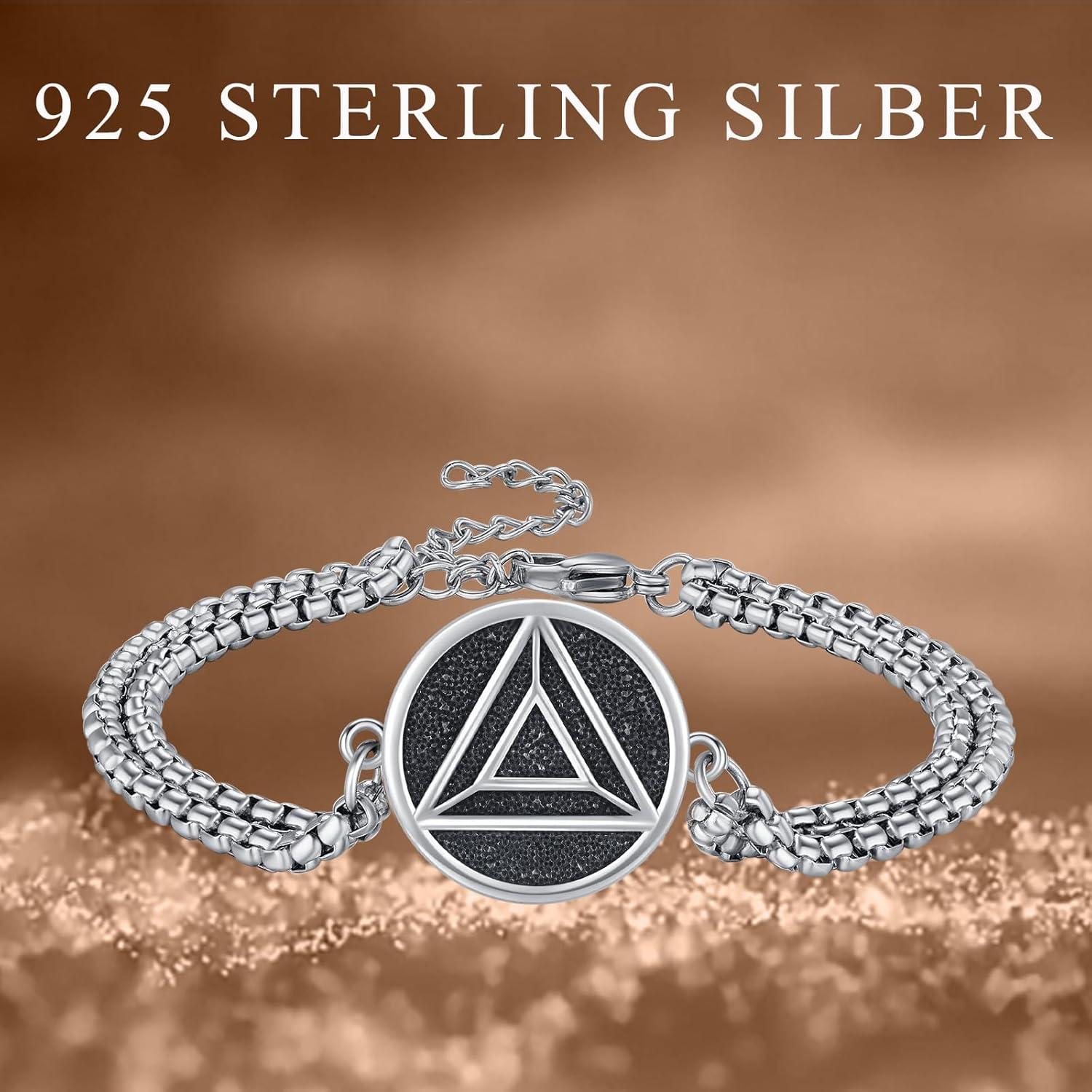 925 Sterling Silber AA Armband Anonyme Alkoholiker Nüchternheit Erholung