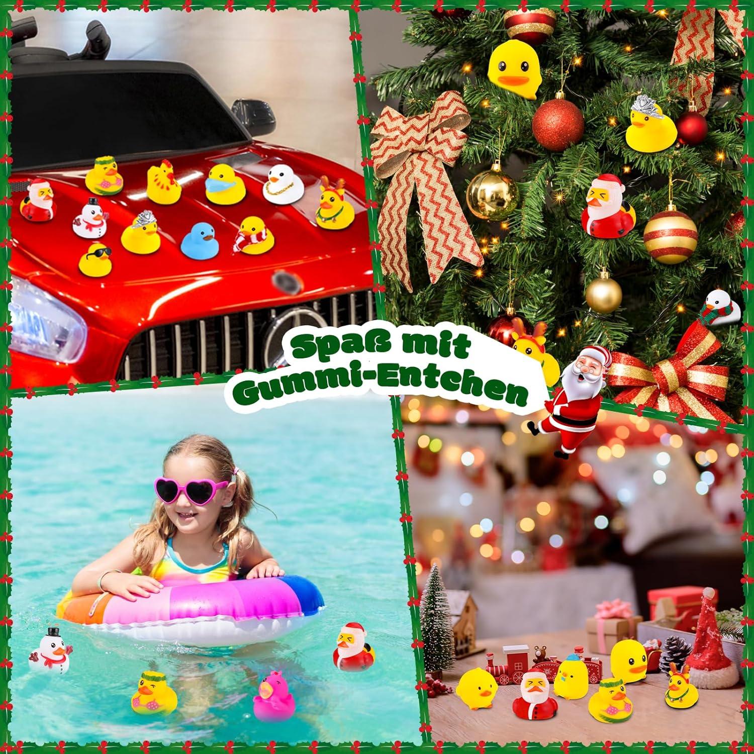 Adventskalender Enten 2024, Mini Badeenten für Kinder Jungen Mädchen