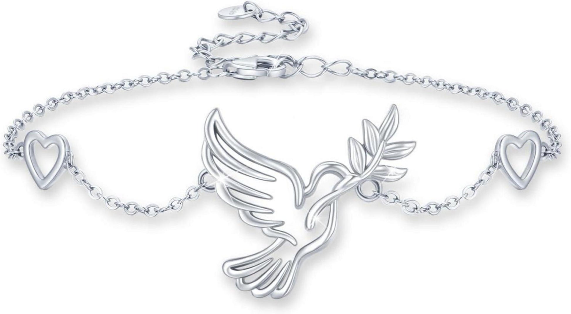 TRISHULA Peace Taube Armband 925 Sterling Silber Hand Schmuck