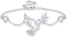 TRISHULA Peace Taube Armband 925 Sterling Silber Hand Schmuck