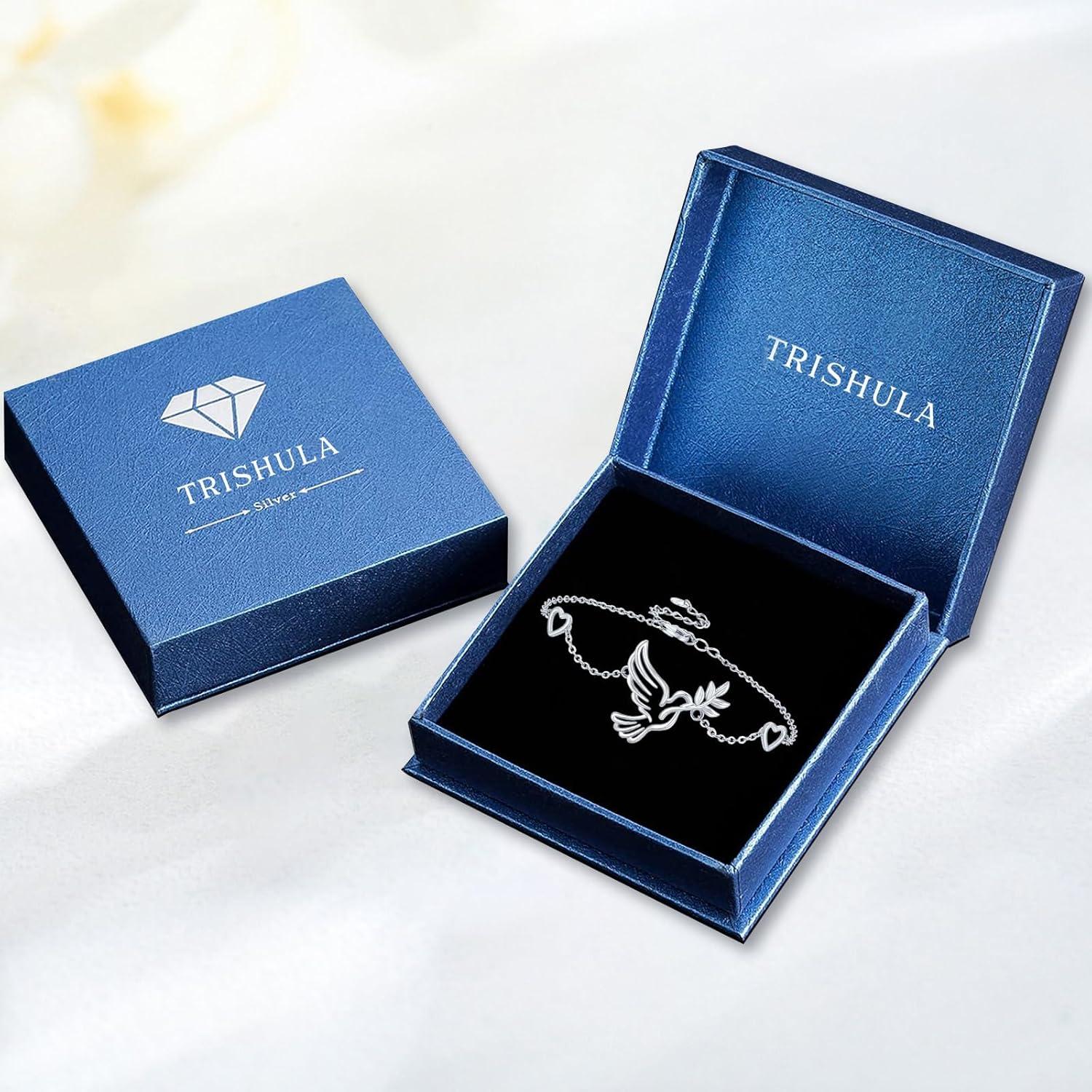 TRISHULA Peace Taube Armband 925 Silber Vogel Verstellbar Freiheit Schmuck