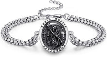 Santa Muerte Totenkopf Armband 925 Sterling Silber verstellbar