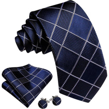 Herren Seiden Streifen Krawatten Set Blau