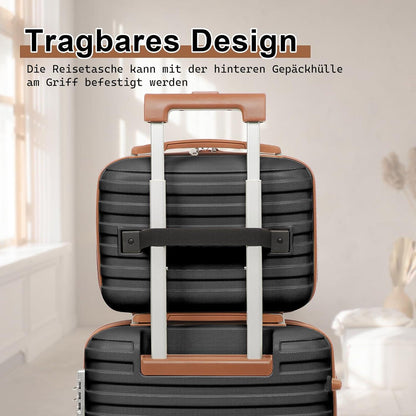 Joyway Reisekoffer Set 4tlg Hartschale TSA-Schloss Schwarz/Braun