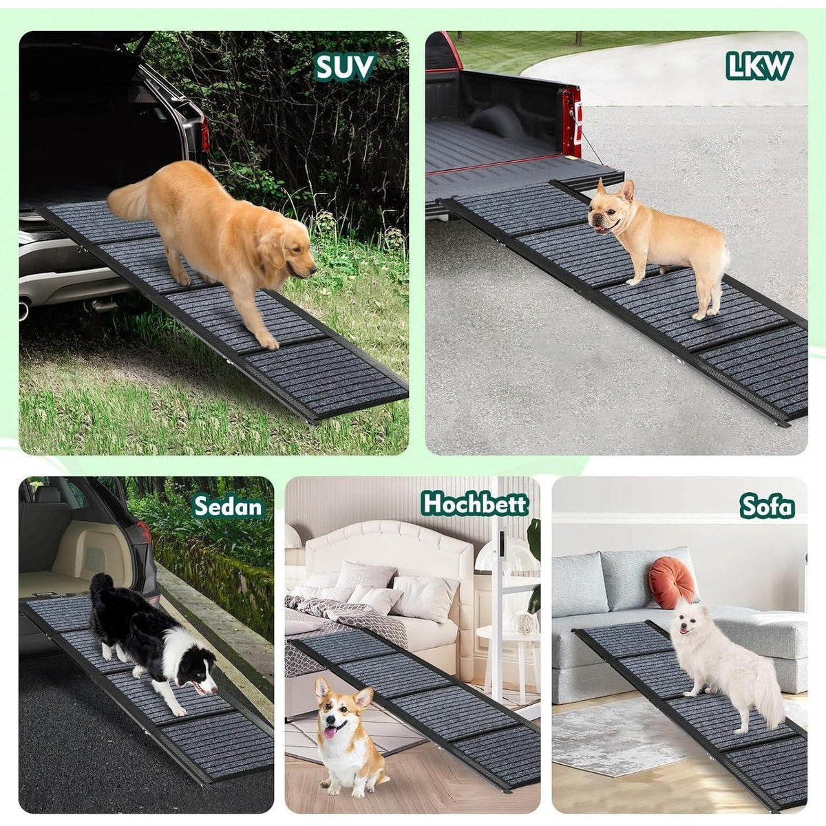 Faltbare Hunderampe 180cm – Auto, SUV, LKW & Treppe