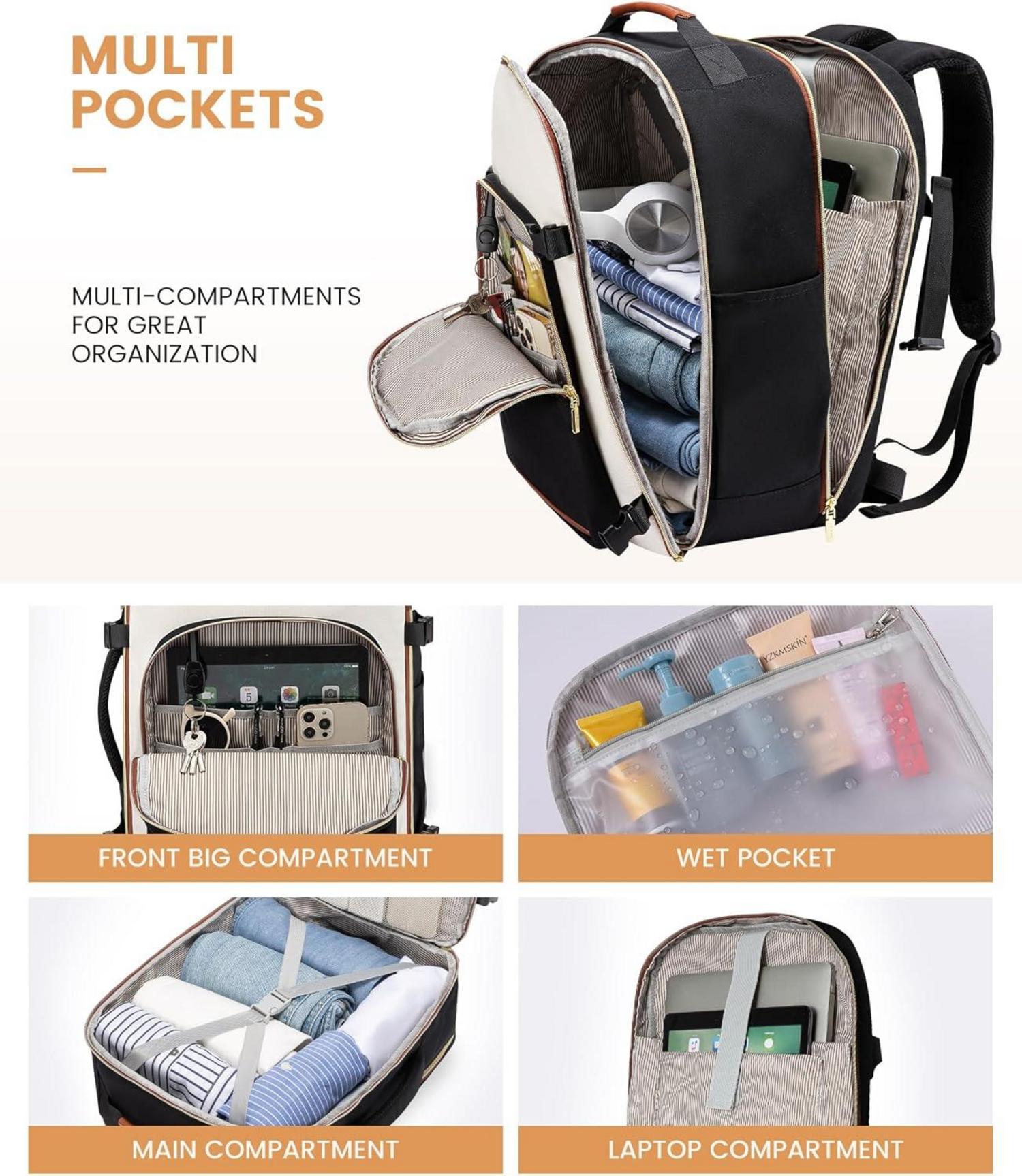 Handgepäck Rucksack Damen Herren 30L Wasserdicht Laptop 17 Zoll Travel Backpack Camping Schule