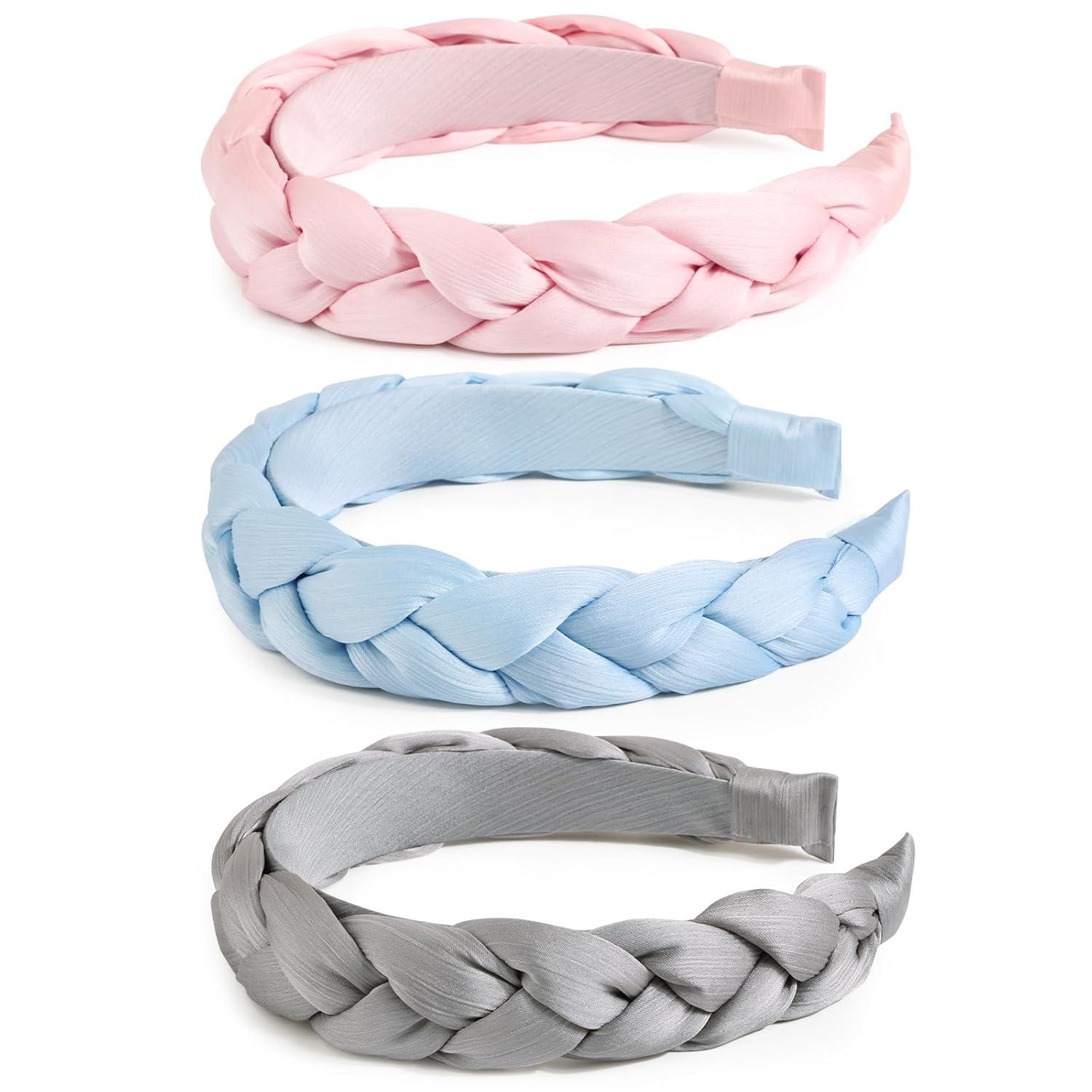 Geflochtener Trachten Haarreif 3er Set Candy-Color