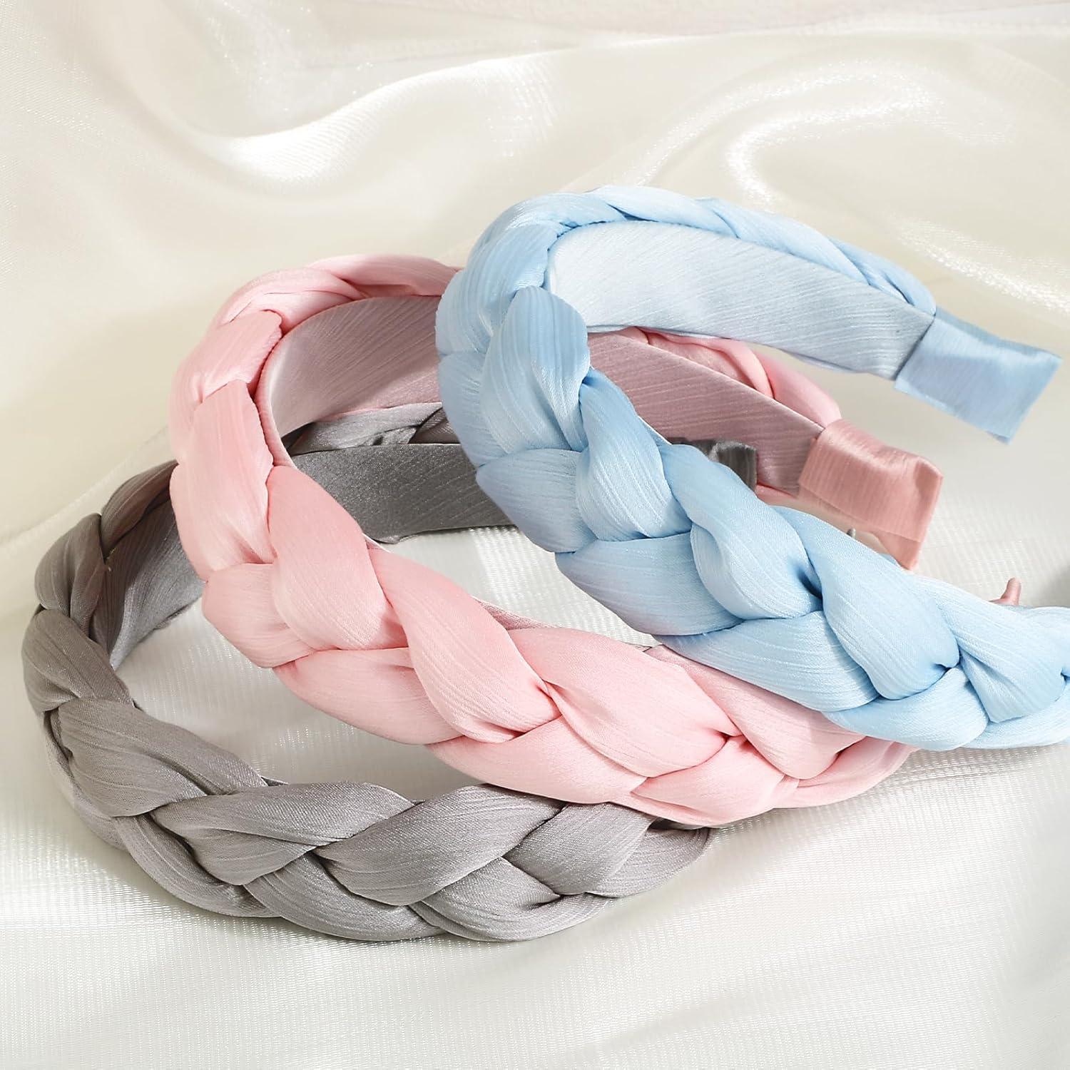 Geflochtener Trachten Haarreif 3er Set Candy-Color