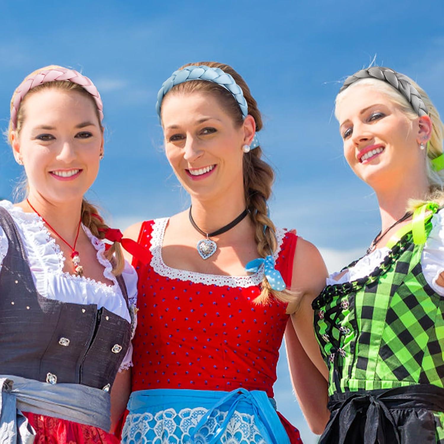 3er Set Haarreif Dirndl Trachten Haarband geflochten Vintage Damen