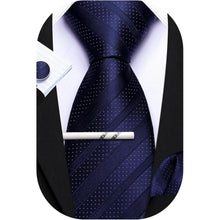 Herren Krawatte Set Seiden-Streifen Plaid mit Taschentuch