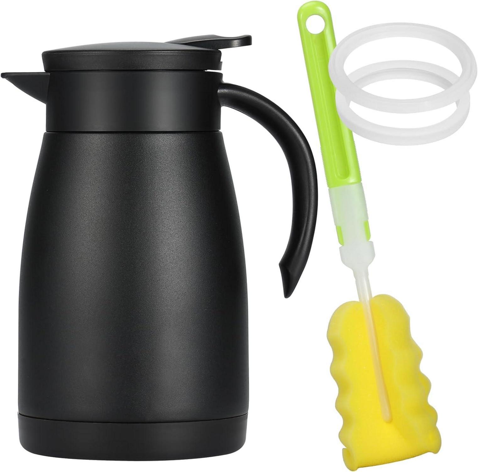 Olerd 750ML Isolierkanne Edelstahl Thermoskanne Schwarz