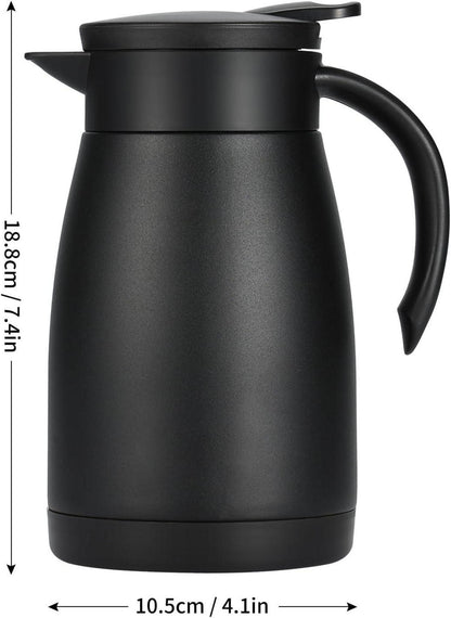 Isolierkanne Edelstahl 750ML doppelwandige Vakuum Kaffeekanne Teekanne
