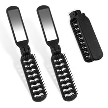 2er Set Klappbare Mini Haarbürsten Schwarz, Reisehaarbürste mit