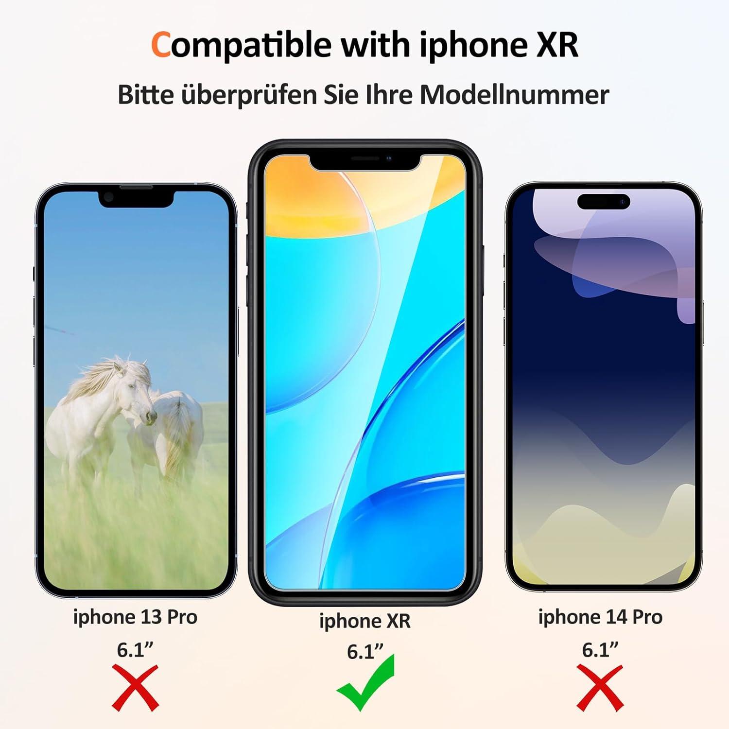 iPhone xr Panzerglas Schutzfolie [2 Displayschutz+1