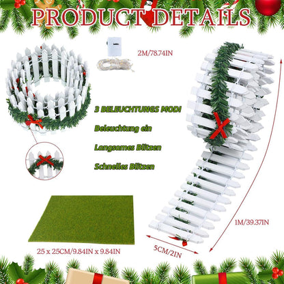 Miniatur Wichtel Zaun Weihnachtsdeko LED Puppenhaus DIY Garten Zubehör