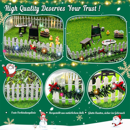Miniatur Wichtel Zaun Set mit LED Licht - Weihnachtsdeko DIY