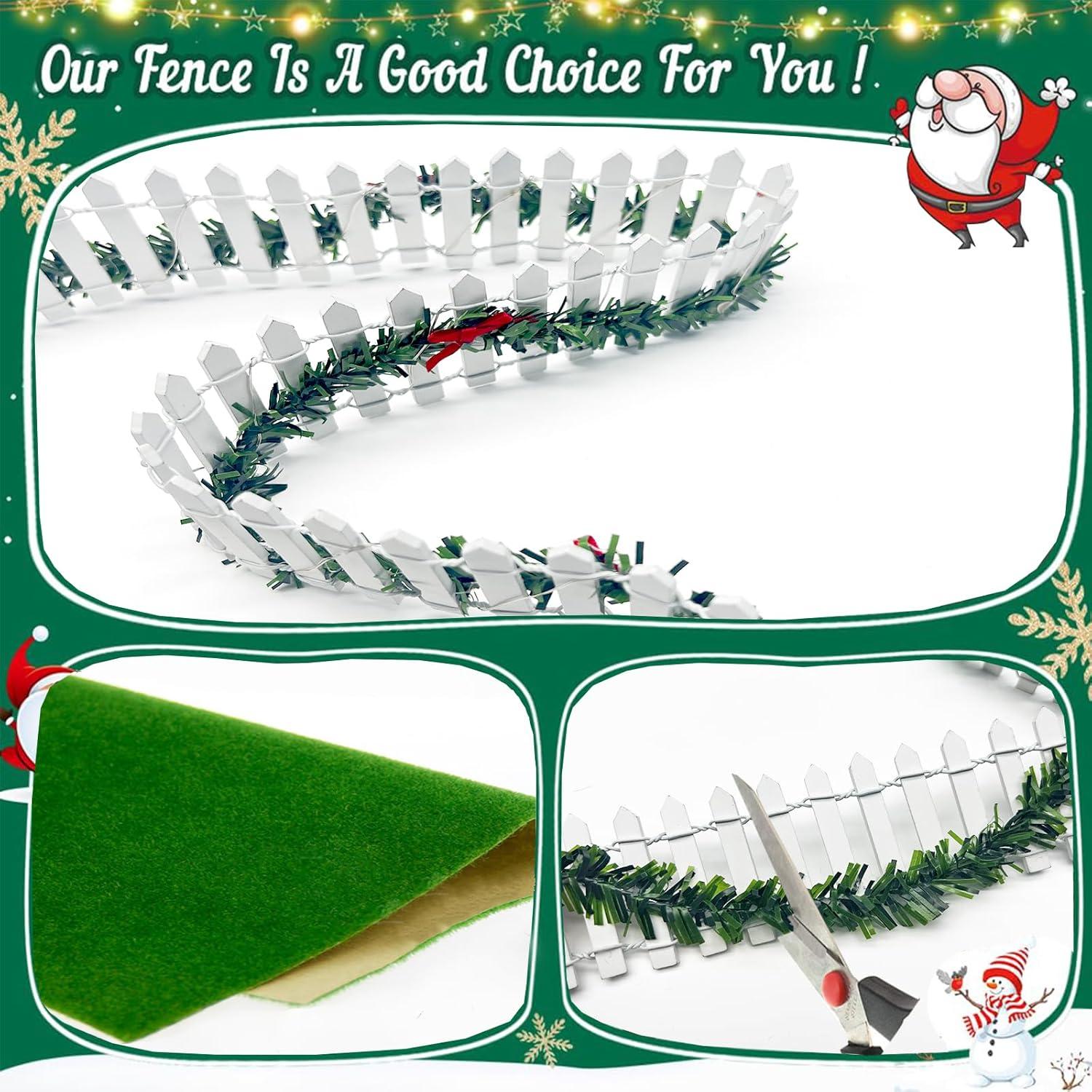 Miniatur Wichtel Zaun Weihnachten LED Deko Set DIY