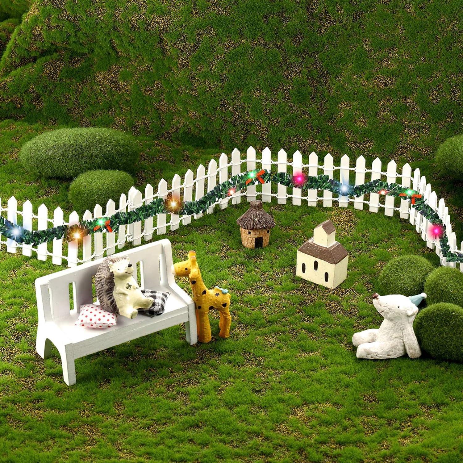 Miniatur Wichtel Zaun Mit LED Licht Weihnachtsdeko Kinder Märchen DIY