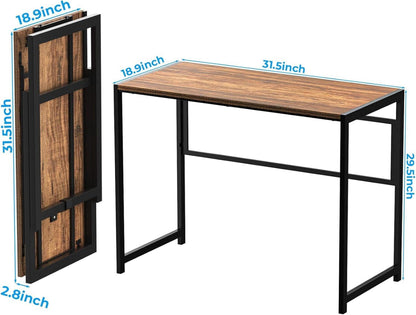 Klapptisch 80 cm ohne Montage Platzsparend Faltbarer Tisch