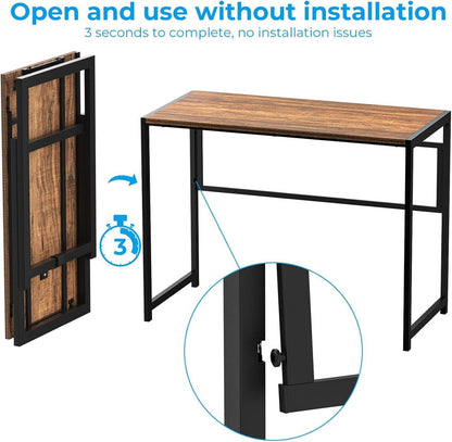 Klapptisch 80 cm Computertisch faltbarer Tisch GreenForest Walnuss