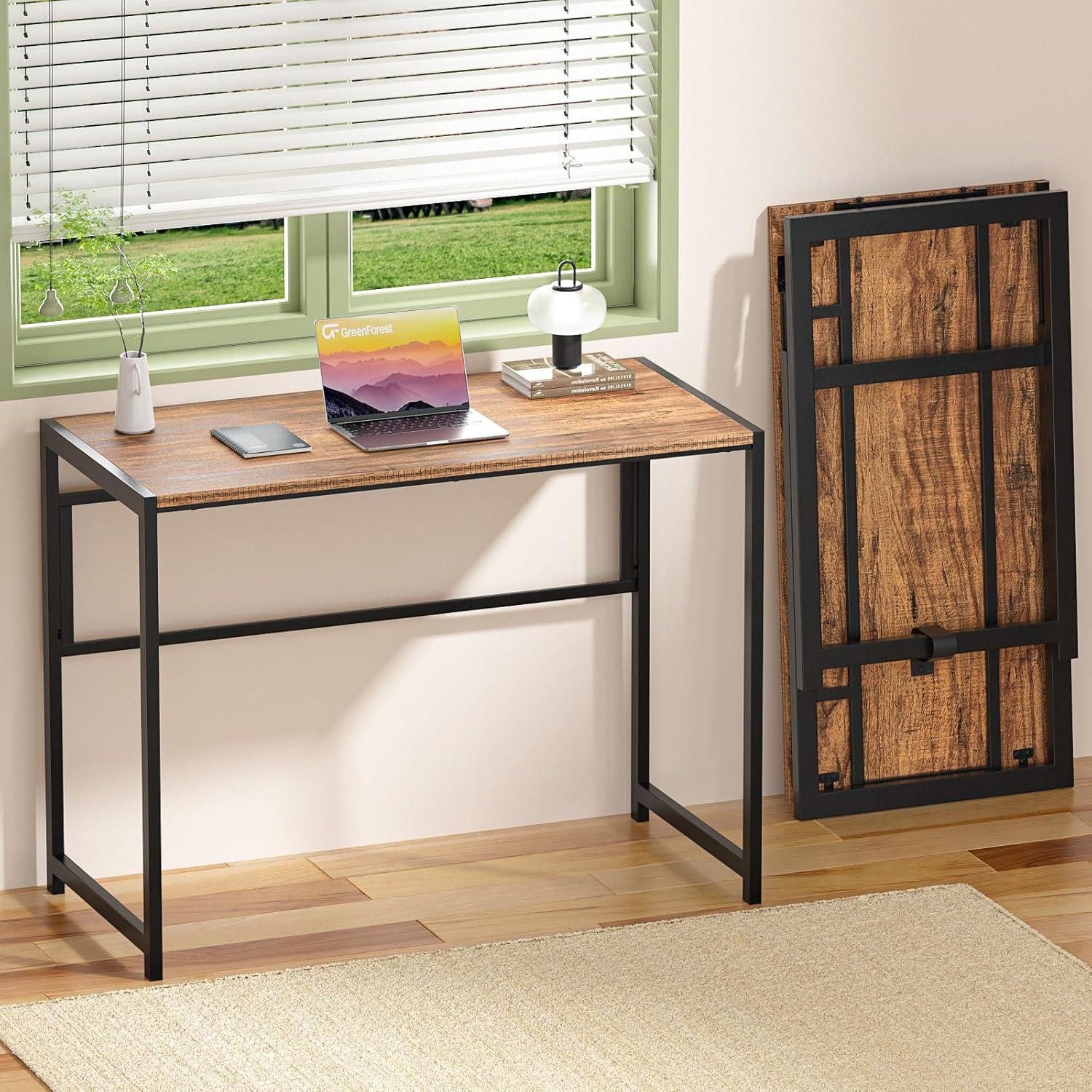 Klapptisch 80 cm Computertisch faltbarer Tisch GreenForest Walnuss