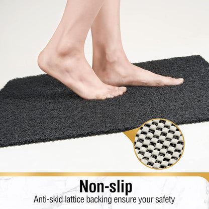 Rutschfeste Duschmatte 80x60cm, Zuschneidbar, Schnelltrocknend, Schwarz
