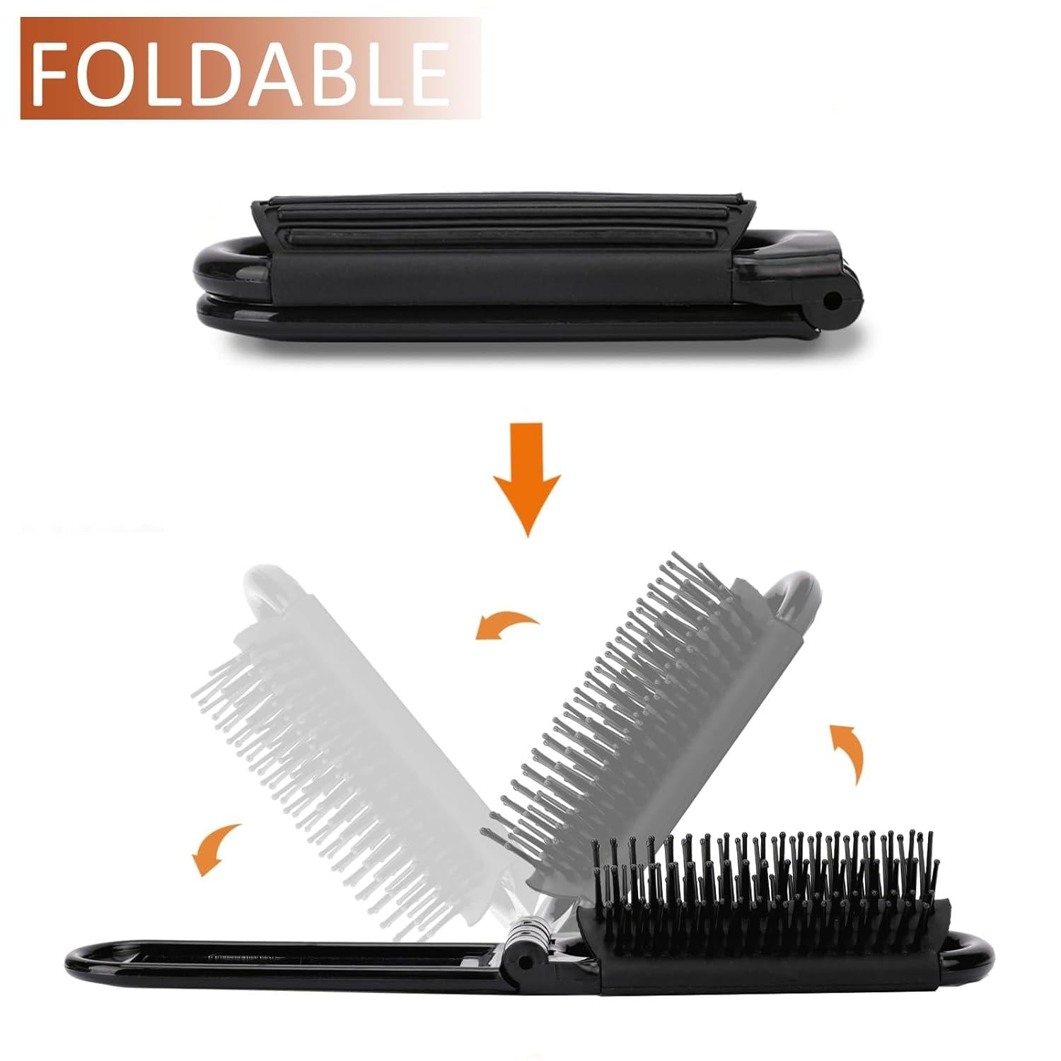 Klappkamm Spiegel Mini Faltbare Haarbürste Reisebürste Haarmassage-Kamm Wet Brush