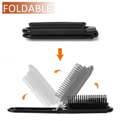 Klappkamm Spiegel Mini Faltbare Haarbürste Reisebürste Haarmassage-Kamm Wet Brush