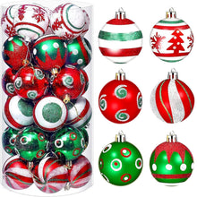 Weihnachtskugeln 30er Set bruchsicher 6cm Rot Grün Silber