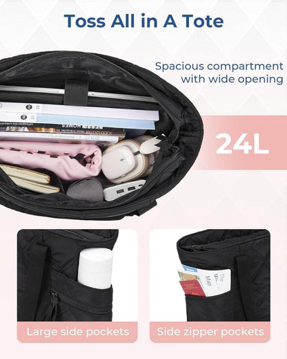 Große Damen Handtasche 24L Wasserdicht mit Reißverschluss