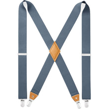 Herren Hosenträger X-Form 3,5cm mit 4 starken Metallclips Blau
