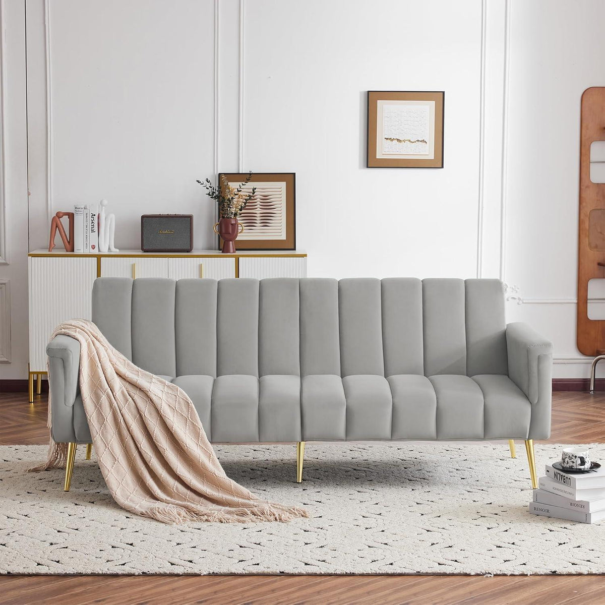 Klappbares Schlafsofa Grau – 2-Sitzer, Modern & Vielseitig