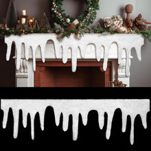 Weihnachten Schneedecke Eiszapfen Kunstschnee Kamin Decke 120x36cm
