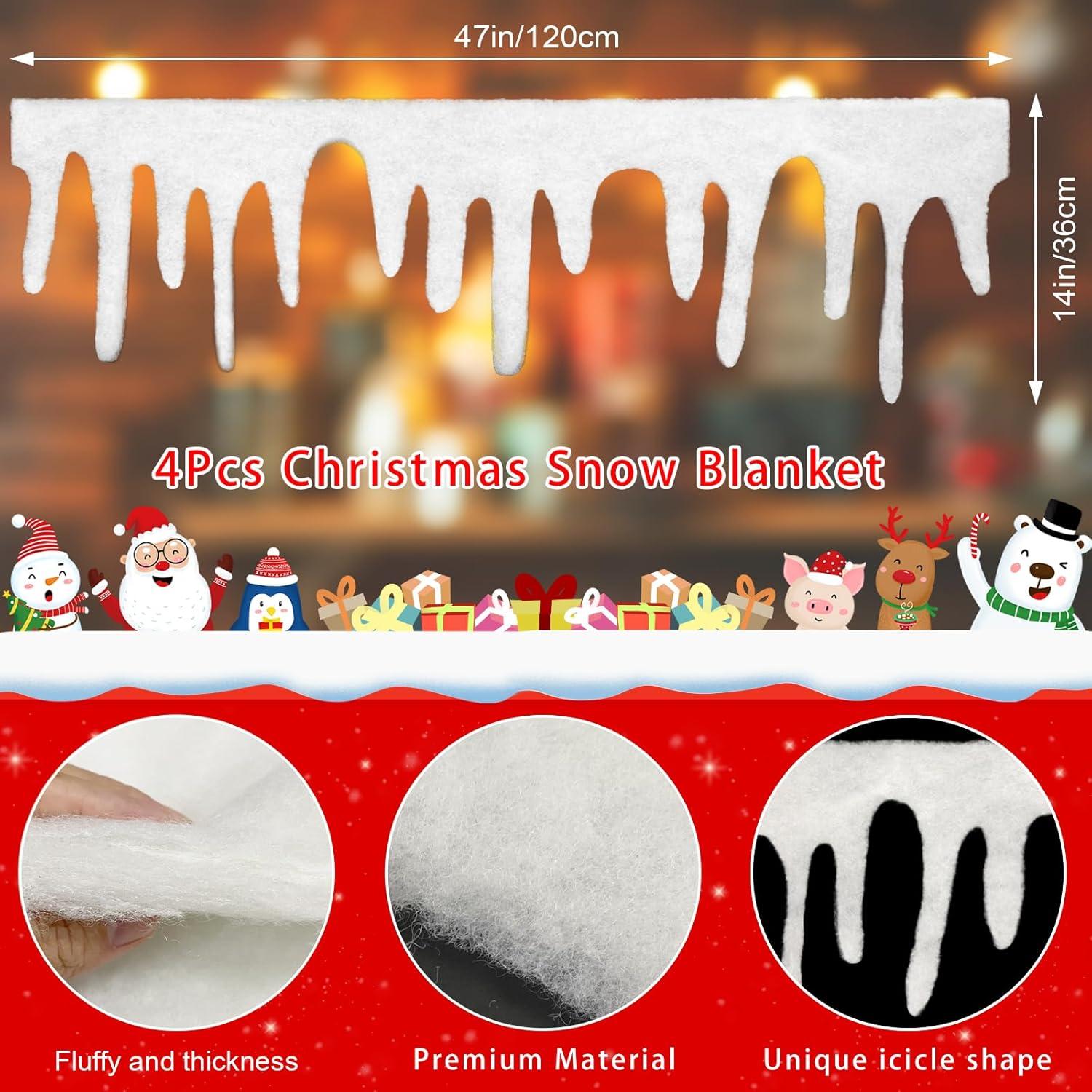 Apragaz 4er Pack Weihnachten Schnee Eiszapfen Kunstschnee