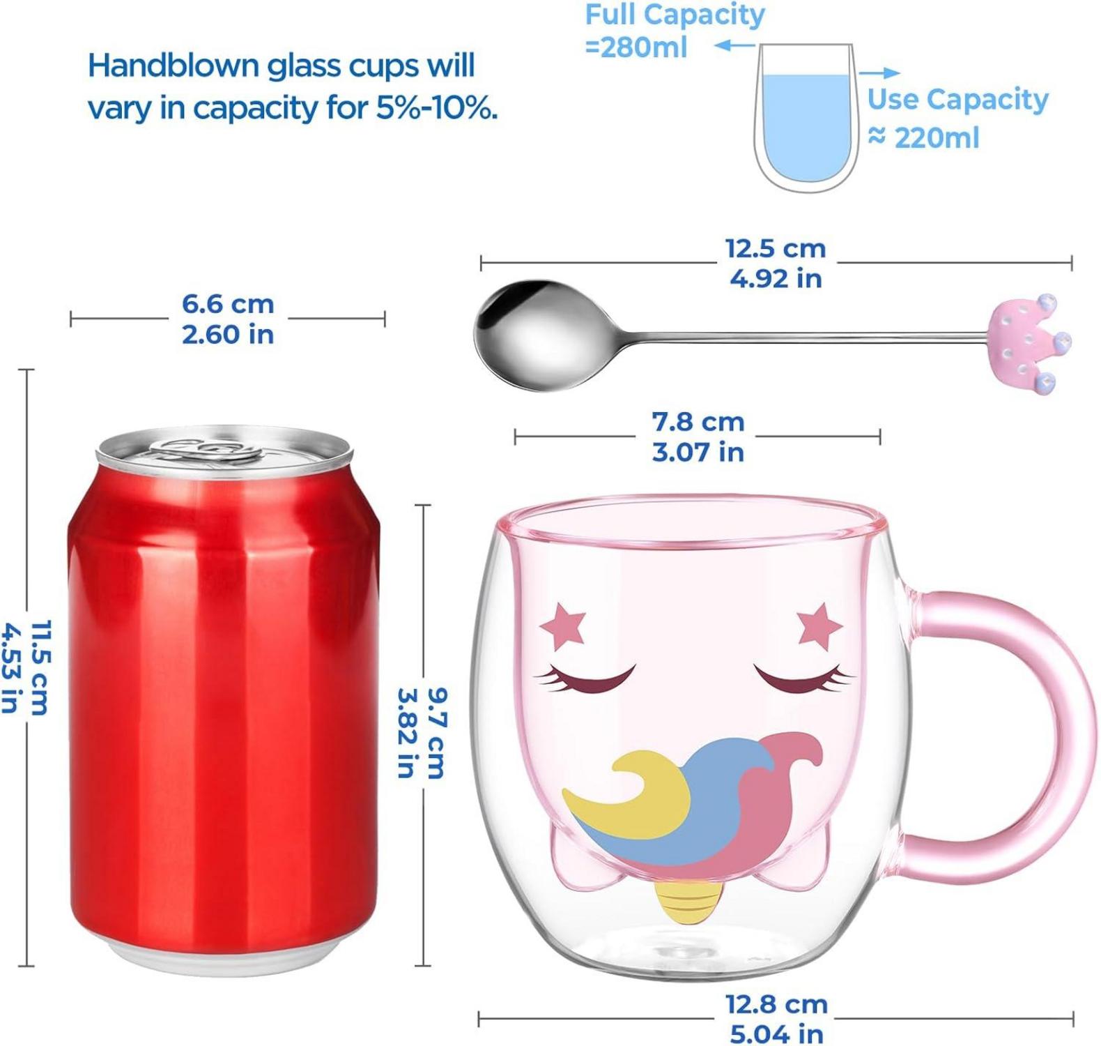 Einhorn Latte Macchiato Gläser 280ml doppelwandig