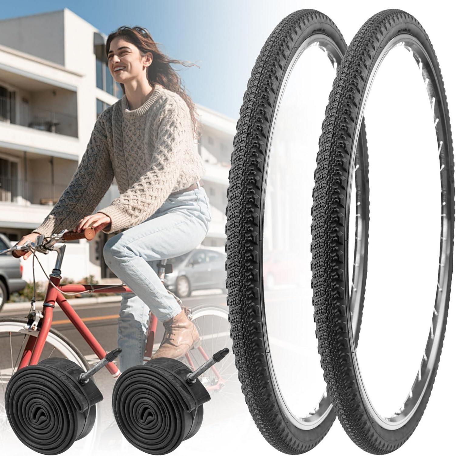 Fahrradreifen Mantel 700x42C 2er-Pack mit Schläuche ETRTO 44-622 Schwarz