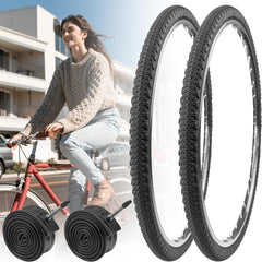 Fahrradreifen Mantel 700x42C 2er-Pack mit Schläuche ETRTO 44-622 Schwarz